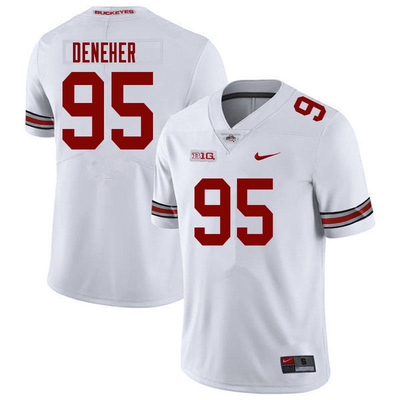 Men #95 Jack Deneher Ohio State Buckeyes College Football Jerseys Sale-White